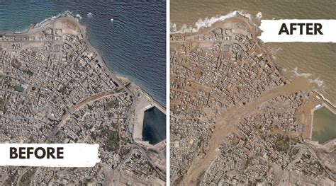 Before And After Satellite Photos Show How Floods Changed Libya Within
