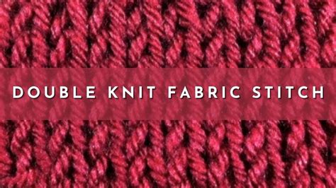 How To Knit The Double Knit Fabric Stitch Knitting Stitch Pattern