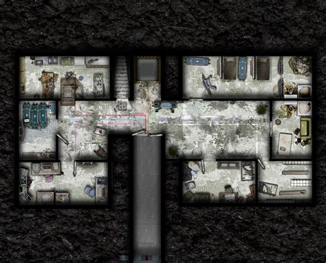 Artstation Bunker Shelter Post Apocalyptic Horrific Battlemap