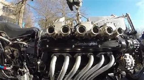 Video Worth Watching Lamborghini V12 Engine In A Motorcycle