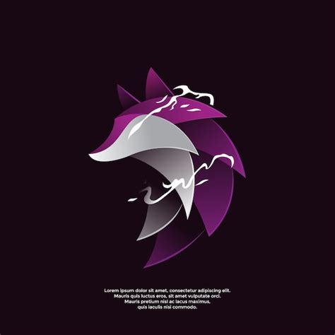 Premium Vector Gradient Purple Wolf Logo Template