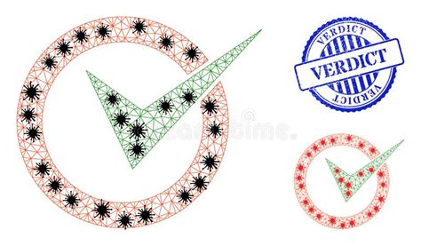 Wire Frame Mesh Checkbox Circle Icons With Flu Elements And Distress
