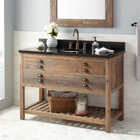 Handmade by a small business. 48" Benoist Reclaimed Wood Console Vanity for Undermount ...