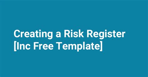 Apomatix Creating A Risk Register Free Risk Register Template