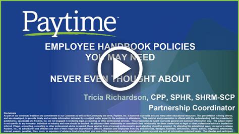 Employee Handbook Policies You May Need Webinar Paytime Payroll