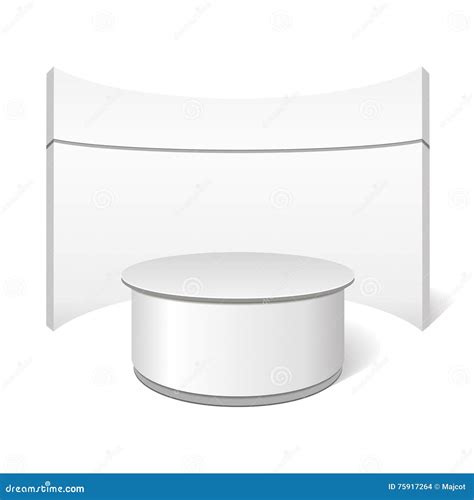 Empty Retail Stand Illustration On White Background Stock Vector