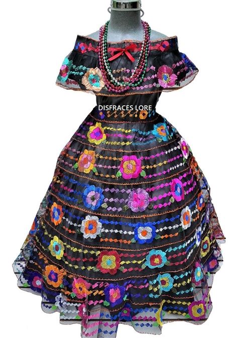 Traje Vestido Chiapaneca 7 Olanes De 10 12 Años Chiapas Niña 930 00 En Mercado Libre