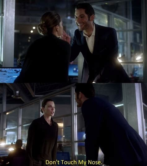 Lucifer3x03 Mr And Mrs Mazikeen Smith Lucifer Booping Chloes Nose
