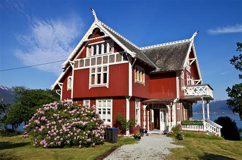 Desktop Wallpapers Norway Balestrand Mansion Bush Houses Cities