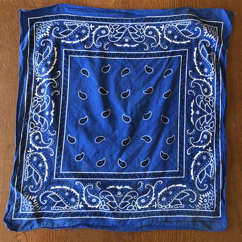 Vtg Blue Bandana Color Fast Bandana Cotton Bandana Vintage Blue