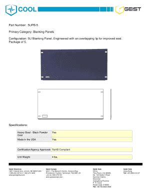 Fillable Online Part Number Upb Primary Category Blanking Panels