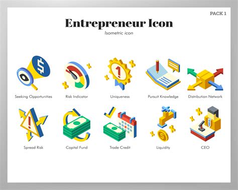 Entrepreneur Icons Isometric 670579 Vector Art At Vecteezy