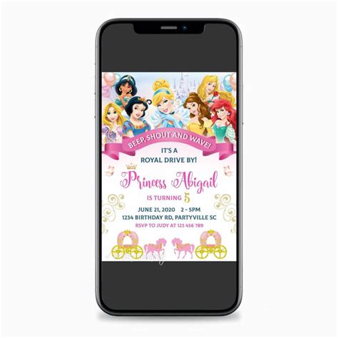Disney Princesses Birthday Parade Invitation Easy Inviting