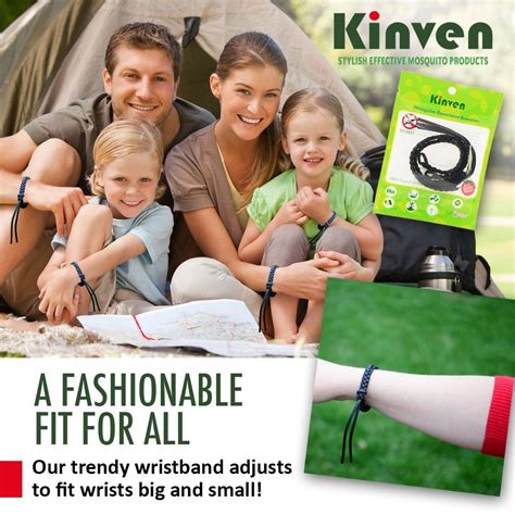 Original Kinven Mosquito Bug Repellent Faux Leather Bracelet Bands 12