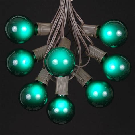 100 Green G50 Globe String Light Set On Brown Wire Novelty Lights Inc