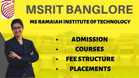Msrit Banglore Admission Procedure Courses Fee Structure