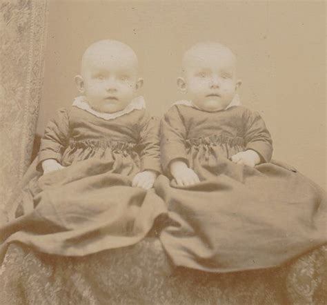 Alex And Herbert Creepy Victorian Twin Babies 1800s Vintage Cabinet