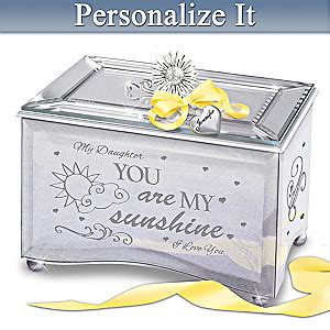 The most common you are my sunshine music box material is wood. Daughter, You Are My Sunshine Personalized Mirrored Music Box