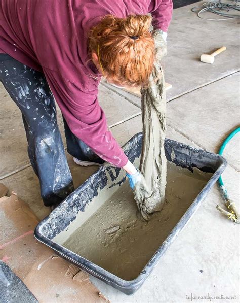 Pour some of the portland cement mix into a shallow container. Drop Cloth and Cement Planters