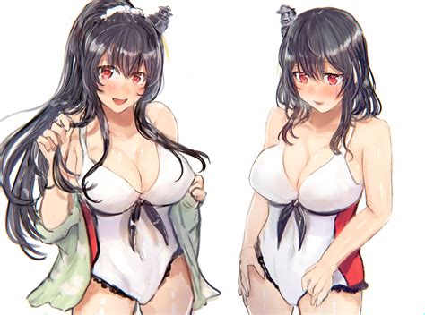 Wallpaper Anime Girls Swimwear Big Boobs Kantai Collection