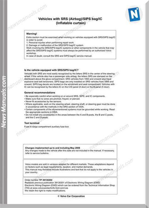Engine type and required fuel. Volvo S60 2009 Wiring Diagram