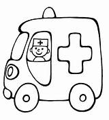 Coloring Ambulance sketch template