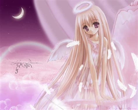 1280x1024 1280x1024 Anime Girl Angel Nymphs Moon Wings Feathers