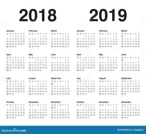 2018 2019 Calendar Template Hq Printable Documents