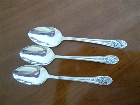 Vintage 1939 wm rogers international silver in their pattern called regent. 3 Silver Plate Serving or Vegetable Spoons - Jubilee ...