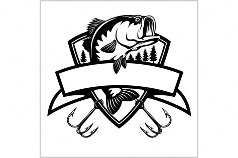 Fishing Logo Bass Fish With Animal Illustrations ~ Creative Market