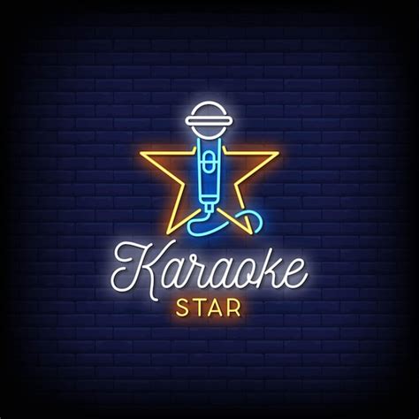 Premium Vector Karaoke Star Neon Signs Style Text