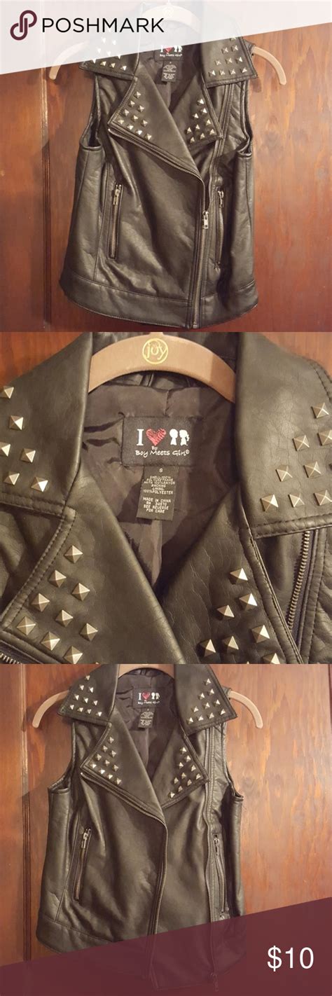 Studded Faux Leather Vest