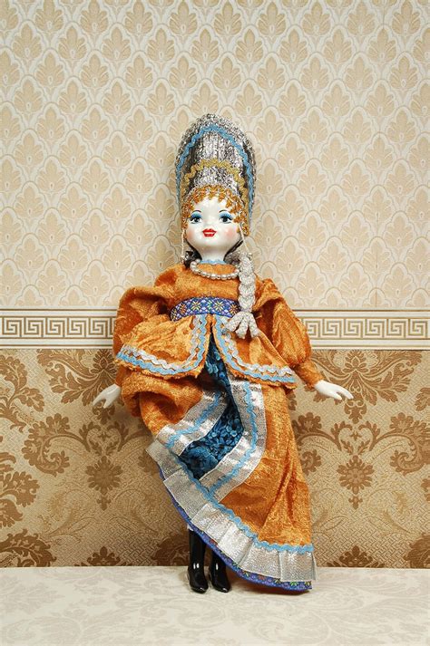 Gold Russian Porcelain Art Doll 19 Inches Collectible Handmade Etsy