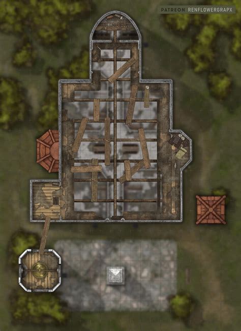 Oc 24x33 Church Ceiling Battle Map Indoor Ruin Rbattlemaps