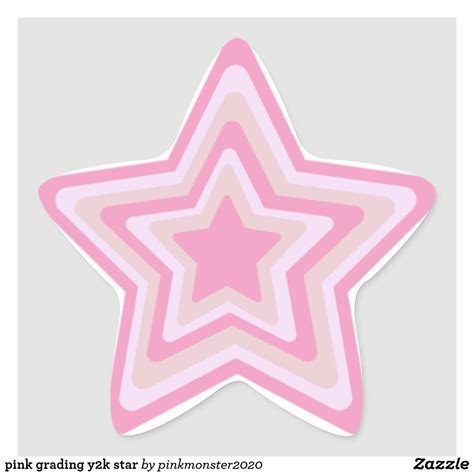 Pink Grading Y2k Star Star Sticker Zazzle Y2k Stickers Preppy