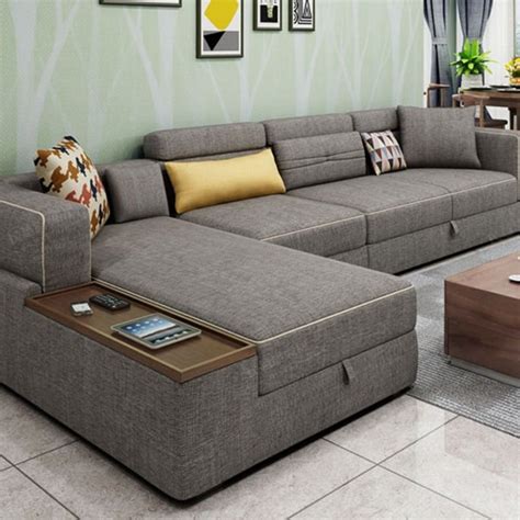 4 Seater L Shape Storage Sofa With Lounger At Rs 32000set In New