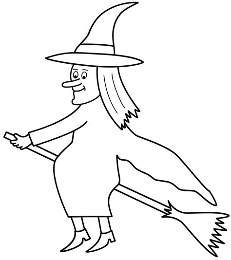 How the cat purred and how the witch grinned, as they sat on their broomstick and flew through the wind. Coloring Pages Of Witches On A Broom - Coloring Home