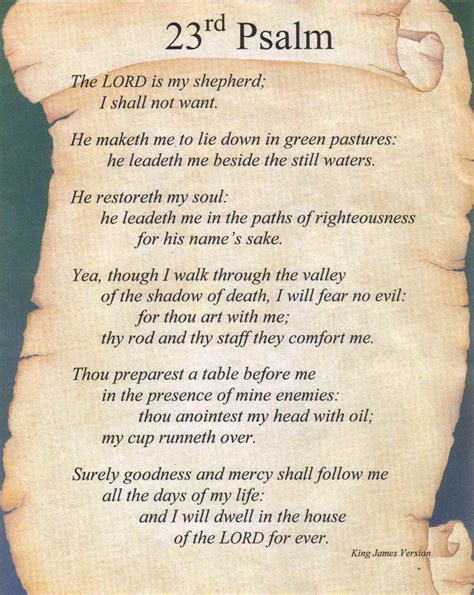 Psalm 23 Printable Version Lovediore