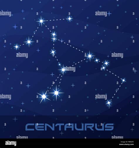 La Constelación De Centaurus El Centauro Night Star Sky Imagen Vector