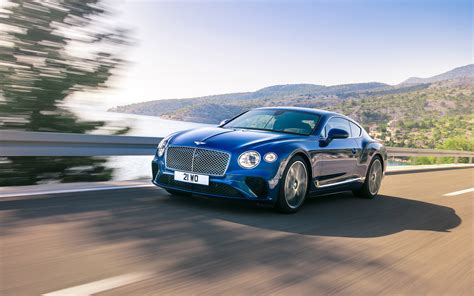Download Wallpapers Bentley Continental Gt 2018 Luxurious Blue Coupe
