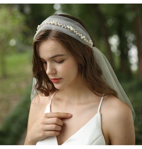 Bridal Veils And Headpieces Pearl Bridal Headband Elegant Etsy