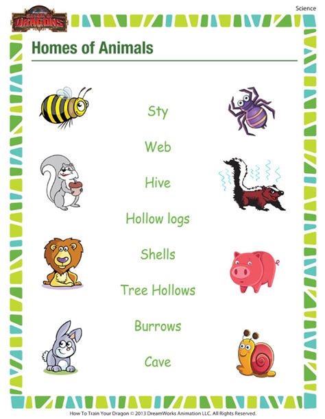 If there is a certain topic of. Homes of Animals- Free, Printable Science Worksheet for ...