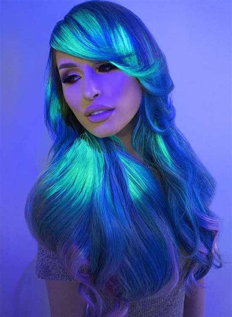 Glow In The Dark Hair Dye Braids Extensions Blue Neon