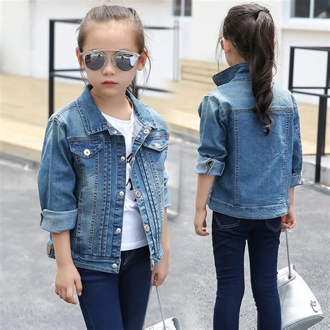 Kids Girls Jacket Springautumn Clothing Childrens Long Sleeve Denim