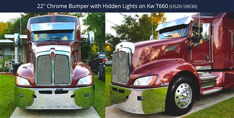 22” Chrome Bumper Kenworth T660 2007 2016 W Wrap Around Air Vent
