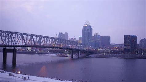 Downtown Cincinnati During Winter Snow Stock Footage Sbv 326490954