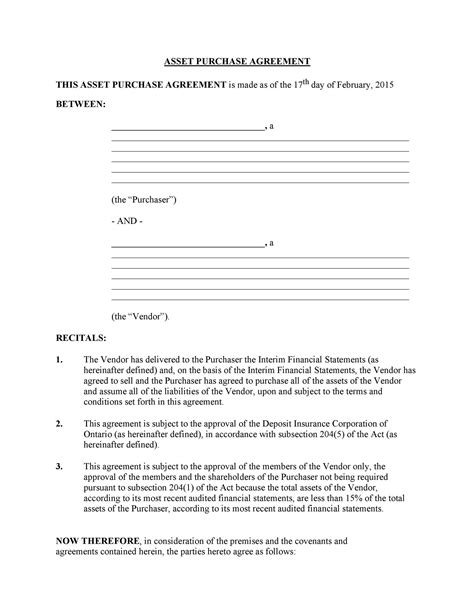 Purchase Agreement Template Word