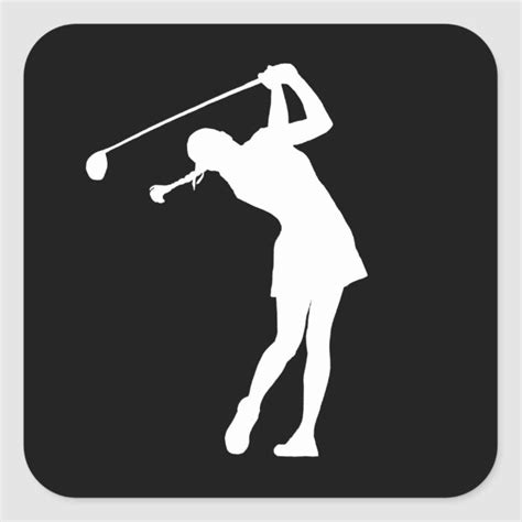Lady Golfer Silhouette Sticker Black Zazzle Women Golfers