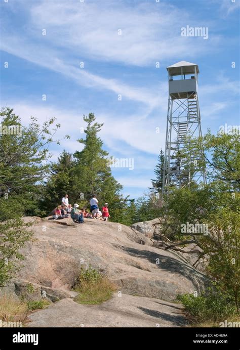 Fire Tower On Bald Rondaxe Mountain In The Old Forge Area Of The