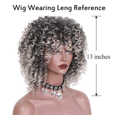 Salt And Pepper Gray Kinky Curly Wig Wi Exquisite Black Short Etsy